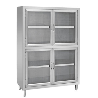 Upright cabinet with glass doors