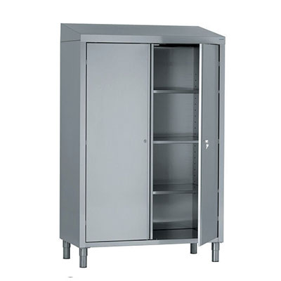 Upright cabinet with solid doors